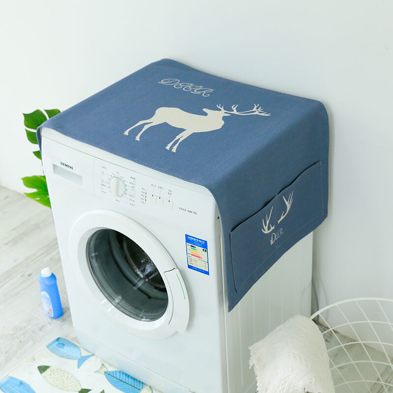 一橙Orange北欧麋鹿灰蓝色系多用盖巾 点缀家居，守护家电的北欧风情